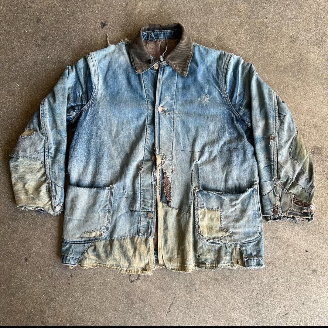 Heavily worn vintage denim jacket